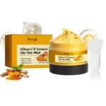 HOYGI Vitamin C & Turmeric Clay Face Mask with Brush, 120 g